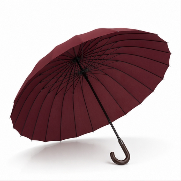 Parapluie droit professionnel personnalisé de 27 pouces à 24 nervures