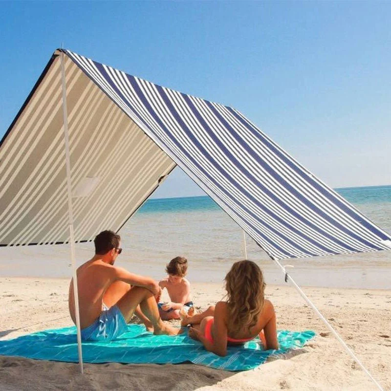 Store de plage portable personnalisé 330 x 180 cm avec poteaux en aluminium