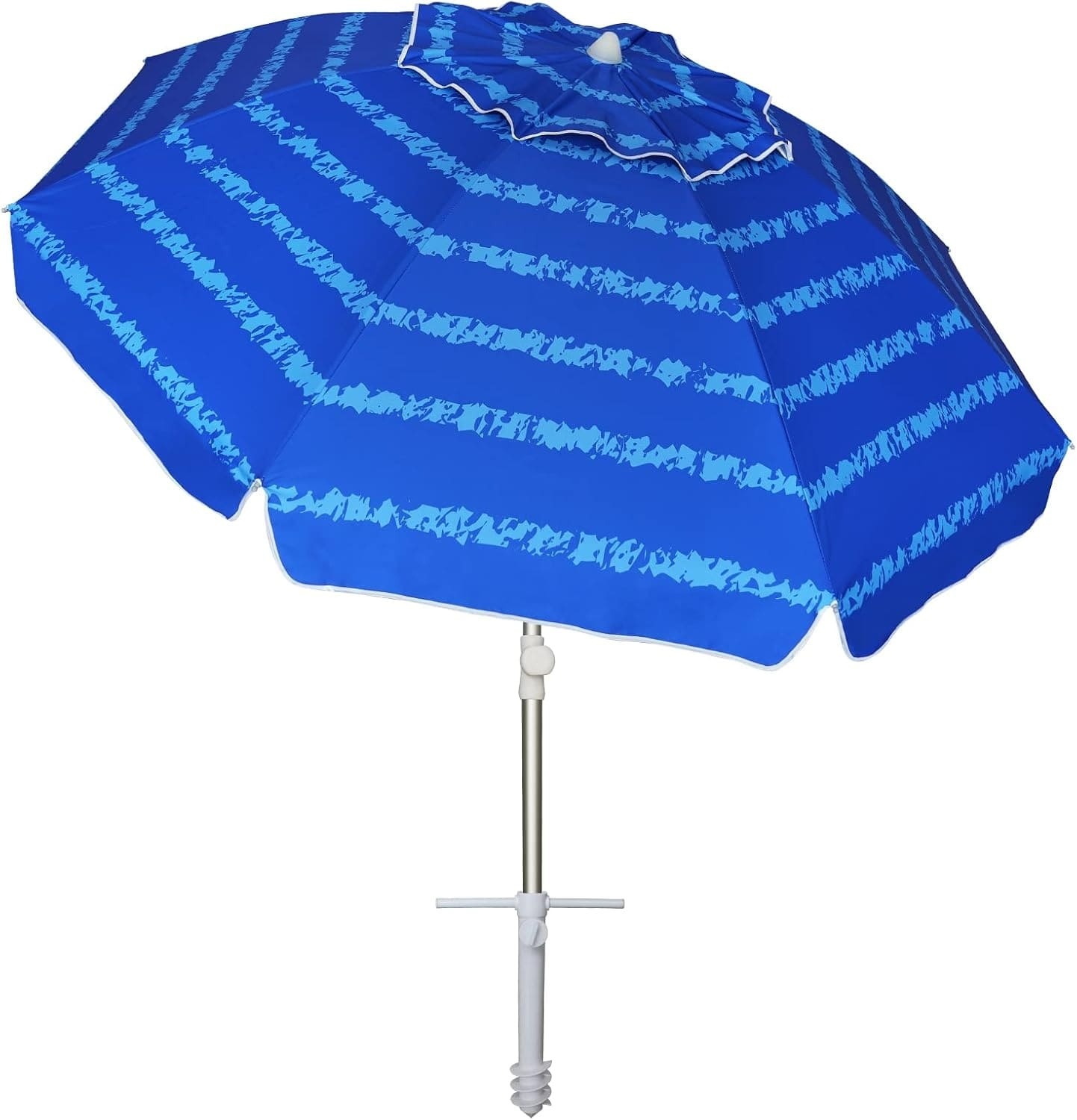 Parasol de plage ventilé personnalisé avec ancre de sable