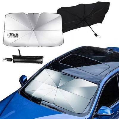Parapluie pare-soleil pliable pour pare-brise de voiture avec manchon de rangement