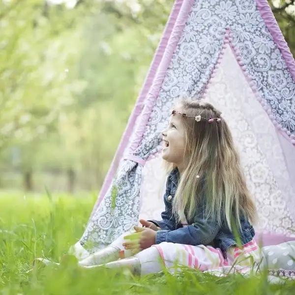Tente d'impression en coton de style Wigwam indien pour enfants