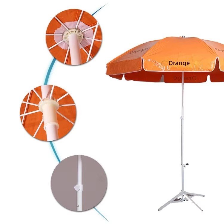 Parasol de plage en tissu Oxford, cadre en acier, parasol de patio extérieur en PVC avec logo personnalisé