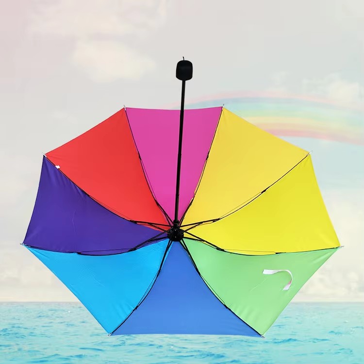 Parapluie arc-en-ciel portable à 3 volets