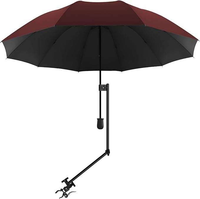 Parasol de plage UPF 50+ avec pince universelle réglable