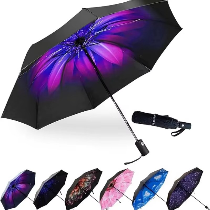 Parapluie pliant automatique aux couleurs polyvalentes
